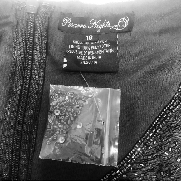 NWOT Pisarro Nights Beaded V Neck Cocktail Dress size 16 - Picture 6 of 15